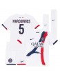 Billige Paris Saint-Germain Marquinhos #5 Bortedraktsett Barn 2024-25 Kortermet (+ Korte bukser)